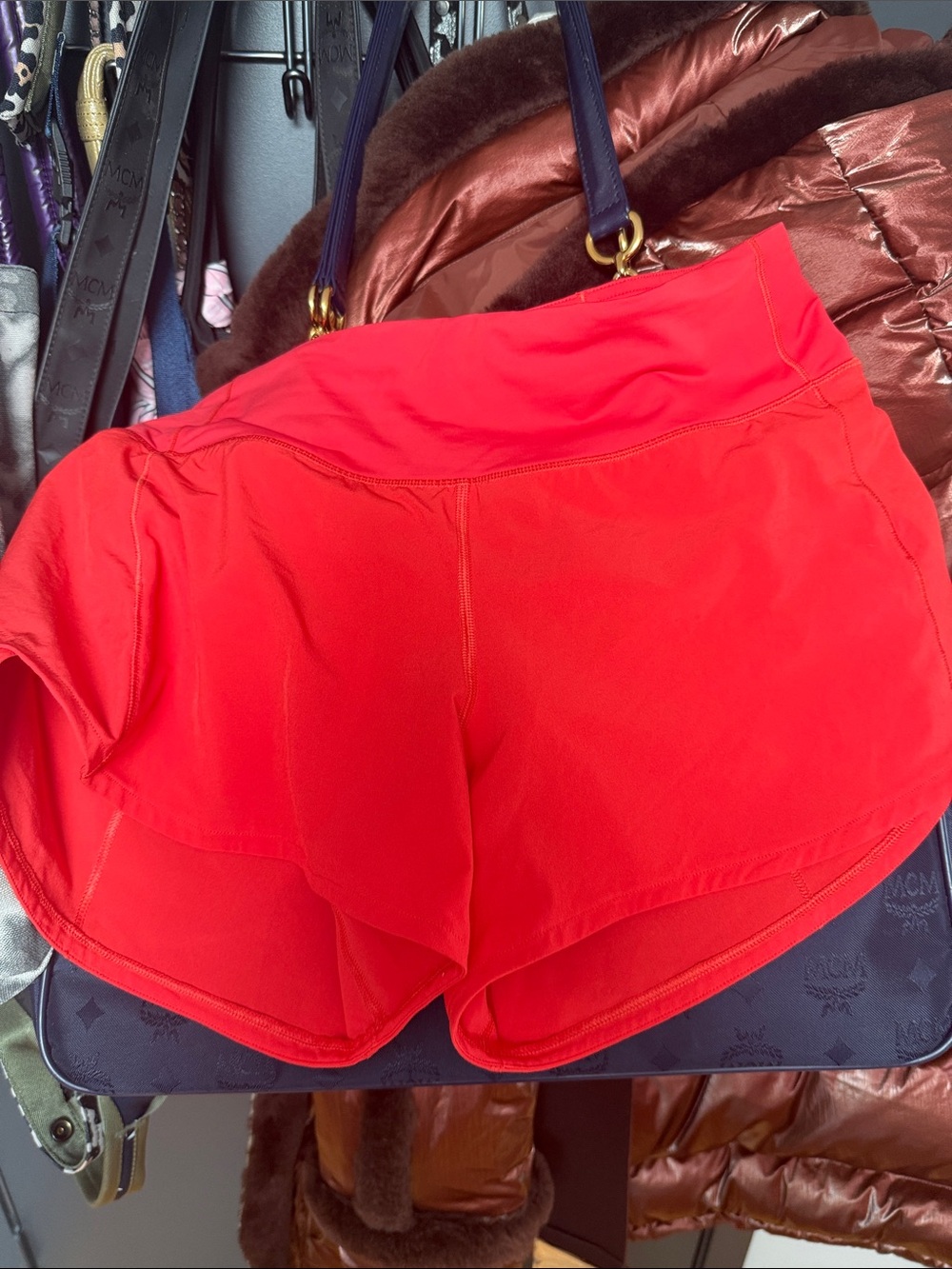 lululemon athletica Bright Red Run Shorts 4 inch - worn 2 times